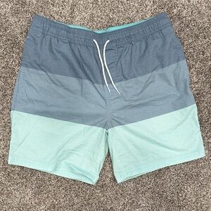 Goodfellow & Co. Tri-colored Blue Swim Trunk Shorts ~ Men's Size Medium